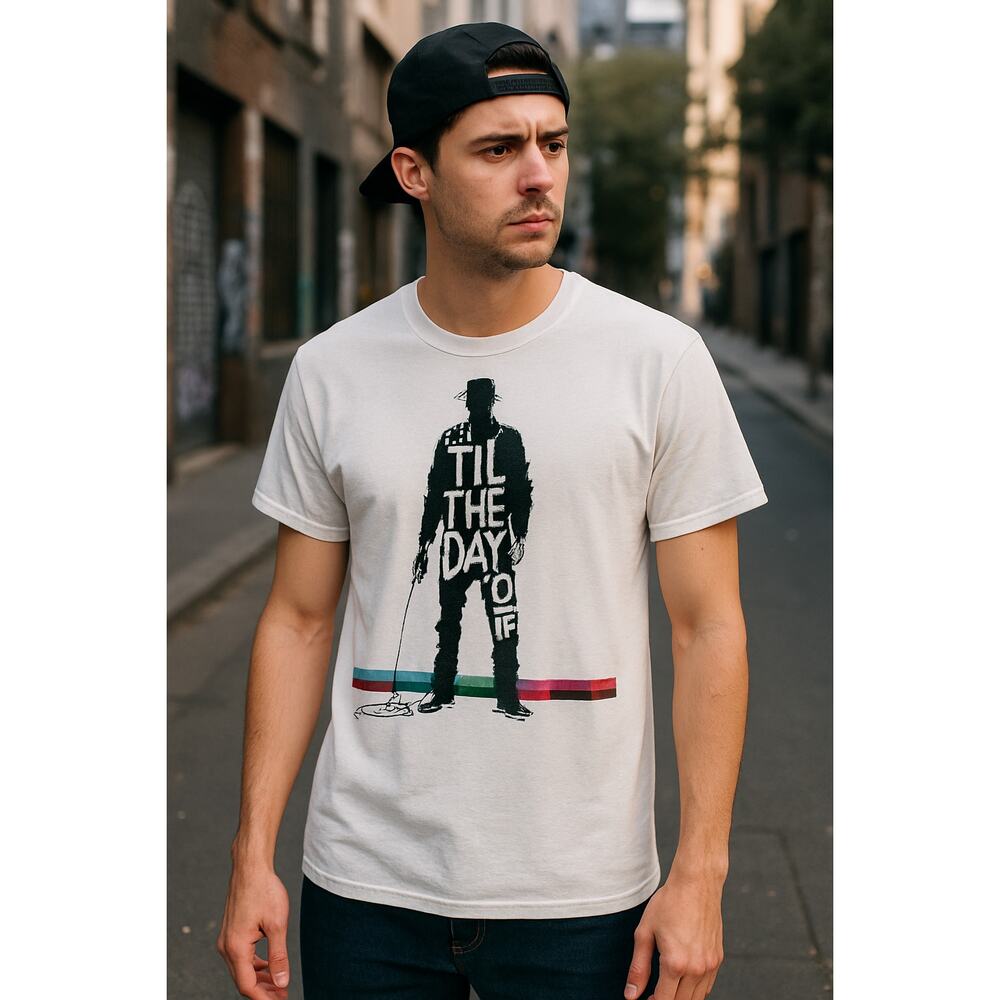 Vintage Graphic Band Style Tee ’Til The Day I Die White T-Shirt Port & Company L